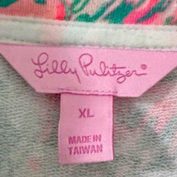 🐘 🦩Lilly Pulitzer UPF 50+ animals “On Parade” pink & green Skipper popover XL - Picture 3 of 3